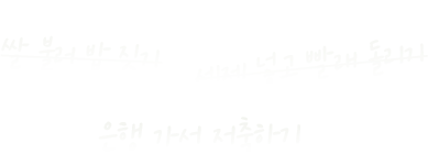 준영이에게 알려주어야 할 것들, 쌀 불러 밥 짓기, 세제 넣고 빨래 돌리기, 은행 가서 저축하기