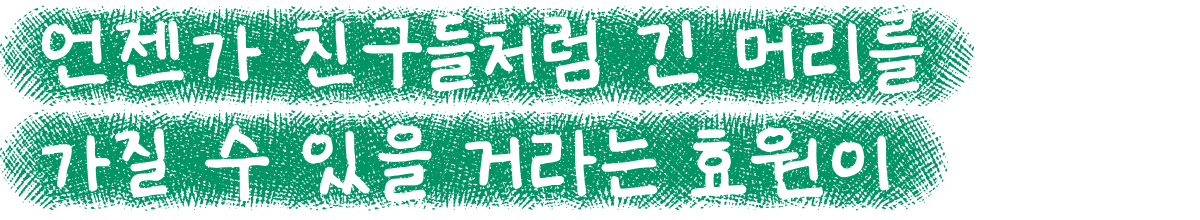 언젠가 친구들처럼 긴 머리를 가질 수 있을 거라는 효원이